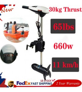65LBS Electric Trolling Motor Outboard Engine Canoeing Fishing Boat Thrust 12V