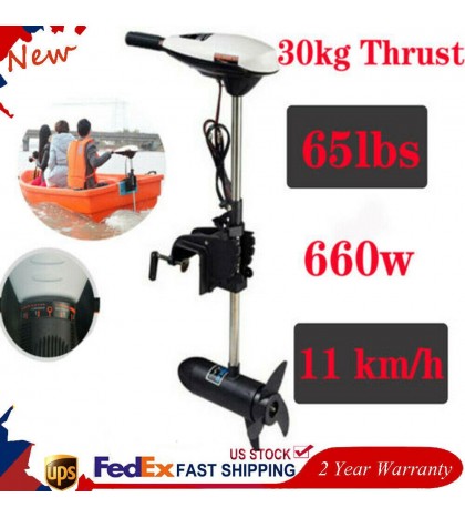 65LBS Electric Trolling Motor Outboard Engine Canoeing Fishing Boat Thrust 12V