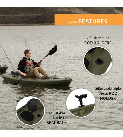 Lifetime Triton Angler 10 ft Fishing Kayak, Green 90793 FREE SHIPPING