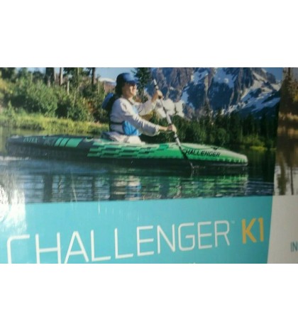 Intex Challenger K1Inflatable Kayak Set with Aluminum Oar and Air Pump Fast Ship