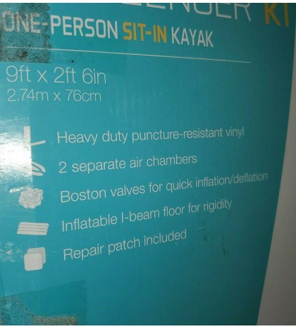 Intex Challenger K1Inflatable Kayak Set with Aluminum Oar and Air Pump Fast Ship