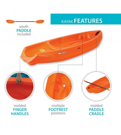 Lifetime Wave 6 ft Youth Kayak (Paddle Included) *FREE SHIPPING* MULTIPLE COLORS