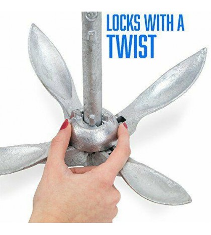 Galvanized Folding Grapnel Boat Anchors - Choose The Best Weight for Your Water