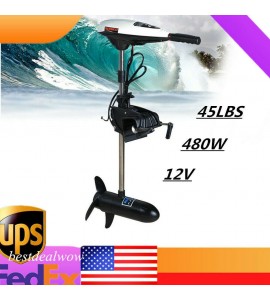 12V 45lbs 480W Electric Trolling Outboard Motor Fishing Boat Engine Brush Motor