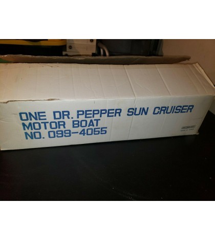 Vintage Sevylor Heavy Duty Dr. Pepper Inflatable Boat NOS w/12v Motor