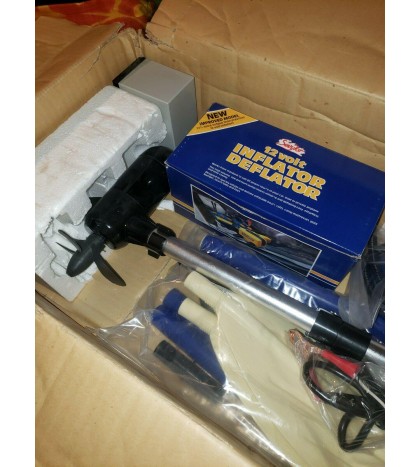 Vintage Sevylor Heavy Duty Dr. Pepper Inflatable Boat NOS w/12v Motor