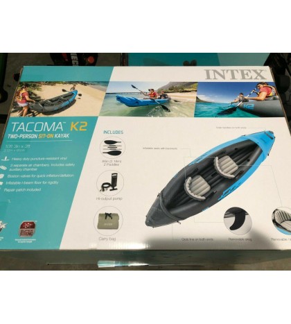 BRAND NEW Intex Tacoma K2 Two-Person Inflatable Kayak (Pump, Paddles, & Bag)