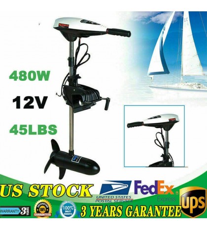 45LBS 12V Electric Outboard Motor Fishing Boat Engine Brush Trolling motor 480W