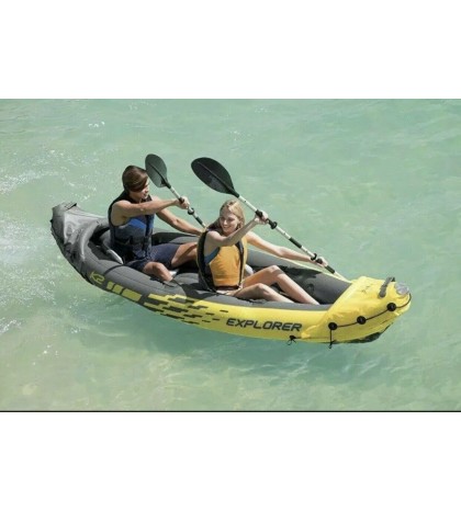 Intex Explorer K2 Kayak 2-Person Inflatable Set w/Oars & Pump 
