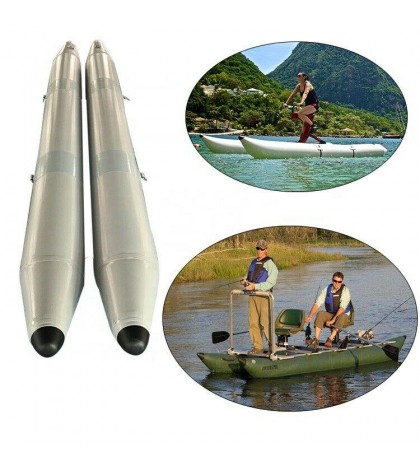 Pair of Inflatable 0.9mm PVC 10ft. Fishing River Pontoon Raft Boat Float Tubes