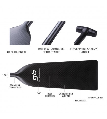 IDBF Approved Adjustable Hot Glue Carbon Fiber Dragon Boat Paddle