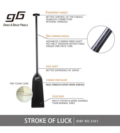 IDBF Approved Adjustable Hot Glue Carbon Fiber Dragon Boat Paddle