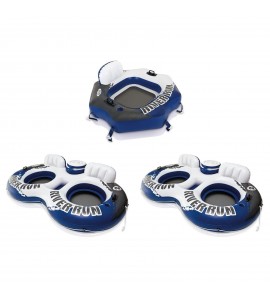 Intex River Run II Inflatable Tube(2) + River Run Connect Lounge Inflatable Tube