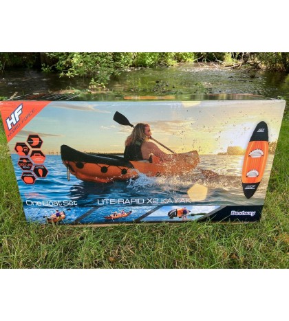 Lite-Rapid X2 Inflatable Kayak Boat Raft with 2 Aluminum Oars