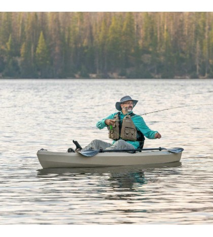 10 ft Fishing Kayak w Paddle Sit On Top Padded Seat Storage Pole Rod Flat Bungee
