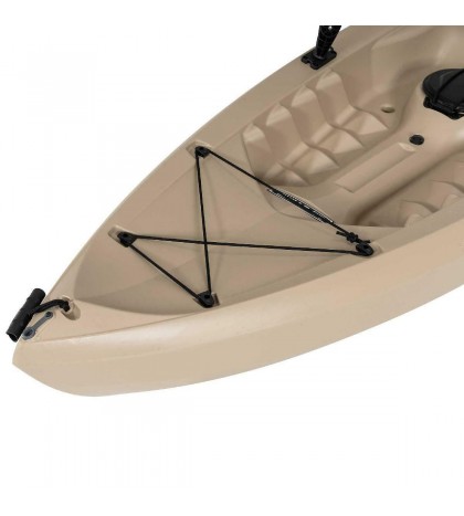 10 ft Fishing Kayak w Paddle Sit On Top Padded Seat Storage Pole Rod Flat Bungee