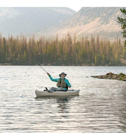 10 ft Fishing Kayak w Paddle Sit On Top Padded Seat Storage Pole Rod Flat Bungee