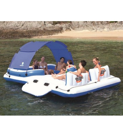 PVC 6-8 Person Fishing Swimming Water Sport Inflatable Boat Rest Floating Island