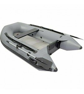 ALEKO 8.4 Ft Inflatable Fishing Boat with Air Floor Deck 3 Person Raft Grey