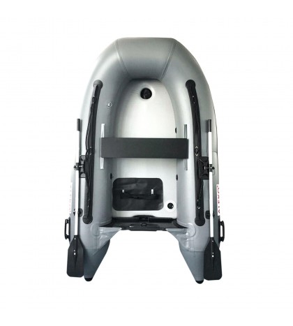 ALEKO 8.4 Ft Inflatable Fishing Boat with Air Floor Deck 3 Person Raft Grey