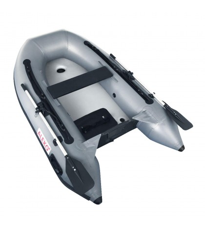 ALEKO 8.4 Ft Inflatable Fishing Boat with Air Floor Deck 3 Person Raft Grey