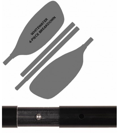 Werner Side Kick Fiberglass 4-Piece Whitewater Kayak Paddle