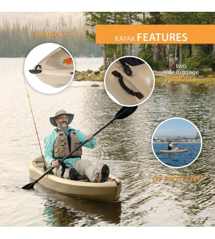Fishing Kayak With Paddle 10 Ft Lifetime Tamarack Angler 275 LB Weight Capacity
