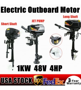 HANGKAI 4HP 48V Electric Outboard Motor Fishing Boat Engine 1000W 15KM/H US SHIP