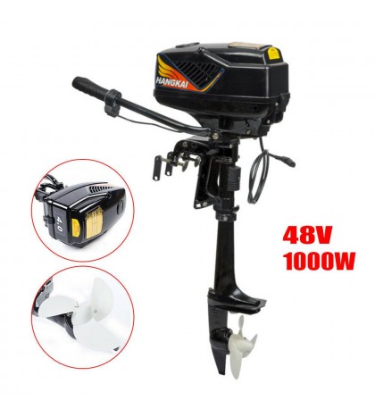 HANGKAI 4HP 48V Electric Outboard Motor Fishing Boat Engine 1000W 15KM/H US SHIP