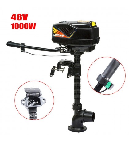 HANGKAI 4HP 48V Electric Outboard Motor Fishing Boat Engine 1000W 15KM/H US SHIP