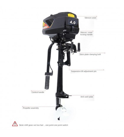 HANGKAI 4HP 48V Electric Outboard Motor Fishing Boat Engine 1000W 15KM/H US SHIP