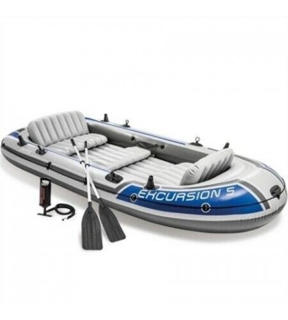Intex Excursion 5 Inflatable Rafting/Fishing Dinghy Boat Set w/ 2 Oars(Open Box)