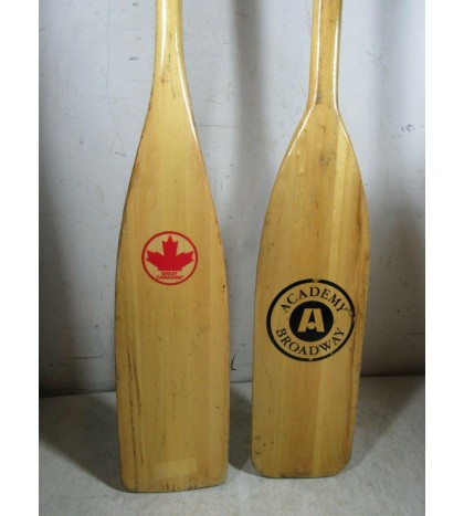 Vintage Pair Wooden Canoe Paddles Academy Broadway Great Canadian