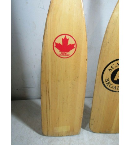 Vintage Pair Wooden Canoe Paddles Academy Broadway Great Canadian