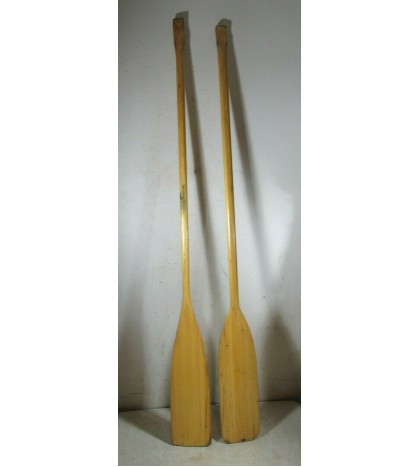 Vintage Pair Wooden Canoe Paddles Academy Broadway Great Canadian