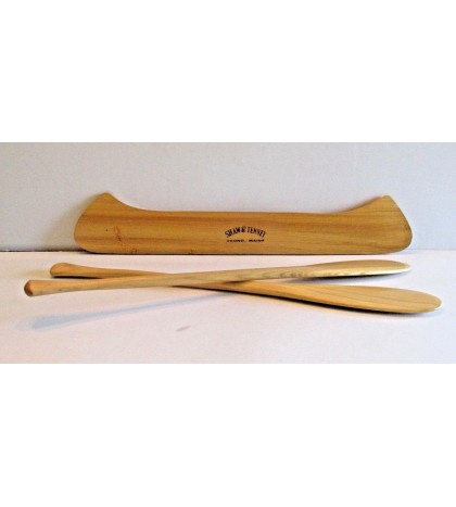 Shaw and Tenney Wooden Canoe & 2 Paddles Orono,Maine Promo? Salesman? 20