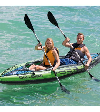 NEW Intex Challenger K2 Inflatable Kayak with Oars and Hand Pump,2 PERSONS
