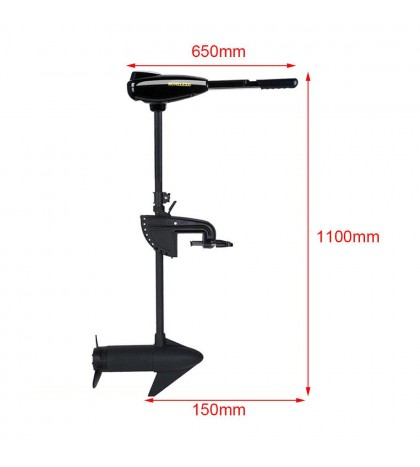 58LBS 12V Electric Outboard Motor Trolling Boat Engine Short Shaft 1700r 10KM/H