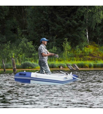 Extenden 10Ft 0.9mm PVC Inflatable Dinghy Fishing Boat Tender Raft Blue White