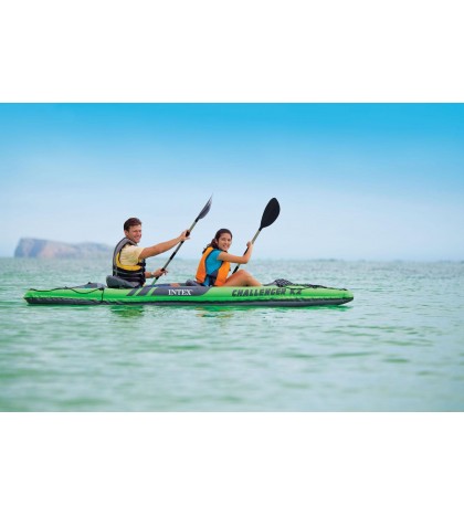 Intex Challenger K2 2-Person Inflatable Kayak and Accessory Kit with Oars & Pump