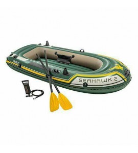 Intex Seahawk 2, 2-Person Inflatable Boat Set with French Oars and High Output -