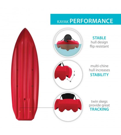 Lifetime Daylite 8 ft Sit-on-top Kayak (Paddle Included),Red 90775