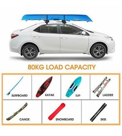 Universal Soft Roof Rack Pads for Kayak /Surfboard /SUP /Canoe with 15FT Tie-Do