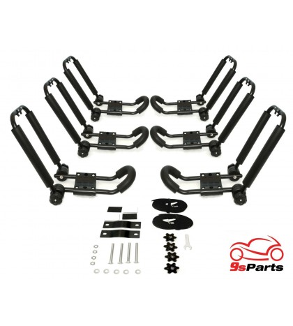 Folding Universal Collapsible Kayak roof top Rack Pair Attachment Pre-Assembled