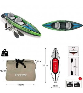 Intex Challenger Kayak Series  K1 or K2 with aluminum oars, high capacity pump