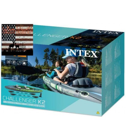 Intex Challenger Kayak Series  K1 or K2 with aluminum oars, high capacity pump