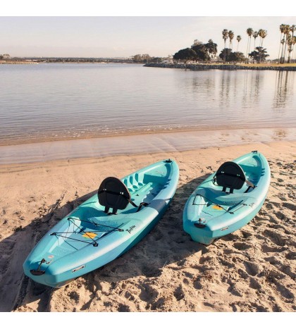 Two One Person 10' Plastic Kayaks Sit on Top with Paddles Lifetime 2 Pack