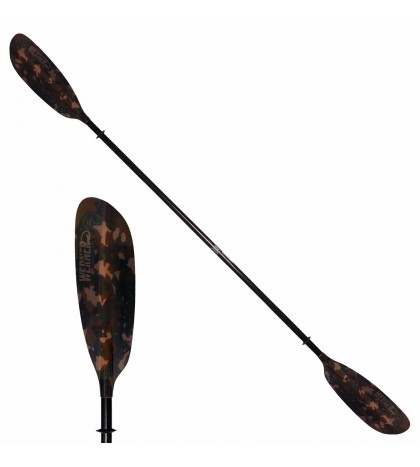 Werner Camano Hooked Fiberglass Fishing Kayak Paddle Stealth Camo 230cm