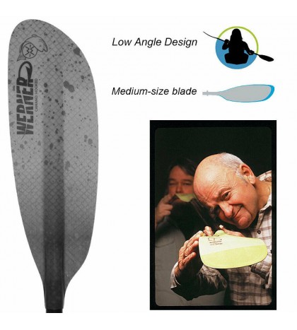 Werner Camano Hooked Fiberglass Fishing Kayak Paddle Stealth Camo 230cm