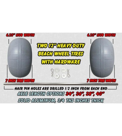 Kayak Cart Heavy Duty Balloon Beach Wheels 12 inch  34-40